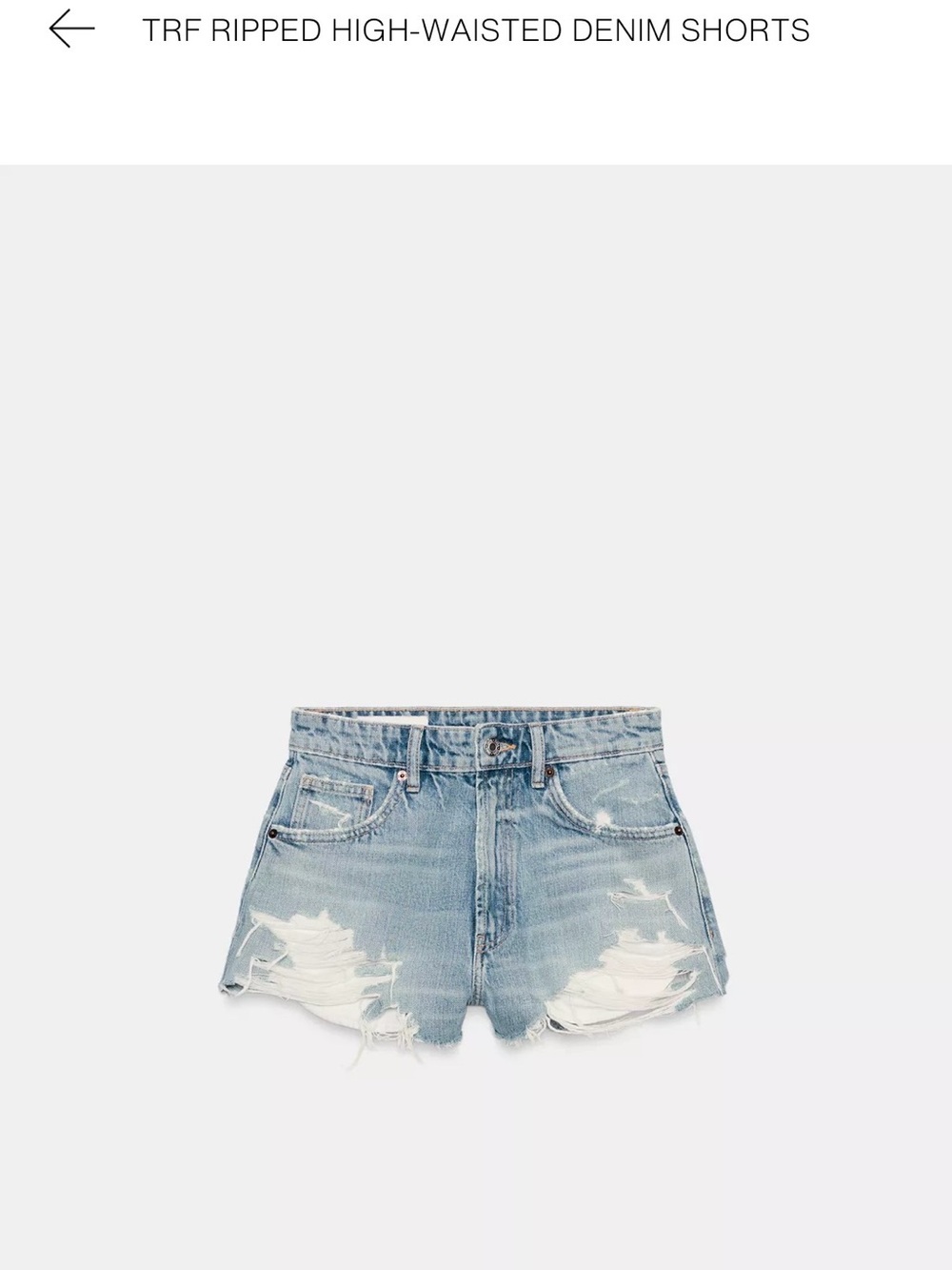 Never worn Zara ripped high waisted jean shorts